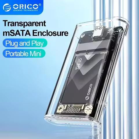 ORICO MSATA SSD Enclosure Transparent Type-C MSATA Hard Disk Case Portable External Mini MSATA 30X50
