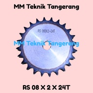 Sprocket RS 08B x 2 x 24 T Gear RS 08B-2x24T Double Chain Gear Z 24T 24 T RS08B -2 08BZ24 08Bx2x24T 