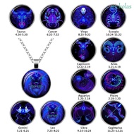 NICKOLAS Necklace Galaxy Leo Romantic Accessories 12 Constellation Astrology Sagittarius Sign Zodiac For Women Men Decoration