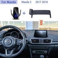 Dusi3ที่วางโทรศัพท์ในรถสำหรับ Mazda 3 2017 2018 BM BN ตัวยึดหน้าจอระบบนำทางแบบคงที่7นิ้วชาร์จไร้สายแท่นวางโทรศัพท์มือถือสำหรับรถยนต์ติดรถยนต์ติดรถยนต์ S