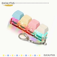 EUCALYTUSSG Fidget Keychain, DIY Keyboard Relief Stress Finger Keyboard Cap,  Keycap Keys Button 2/4