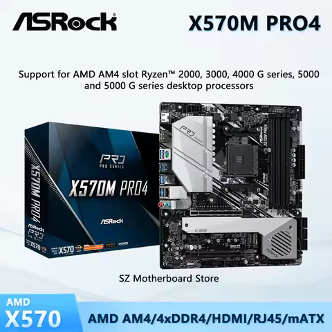 ASROCK brand new X570M PRO4 X570 Motherboard AM4 Support CPU Ryzen 9 5950X 3950X 7 5700X 5800X3D 5 5