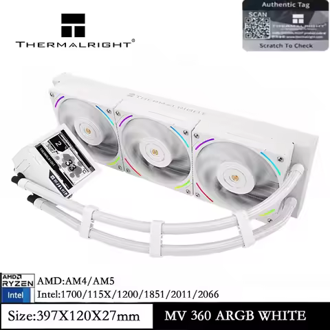Thermalright Mjolnir Vision 360 ARGB WHITE CPU Water Cooler 3.5 Inch LCD Screen Liquid Cooler for AM