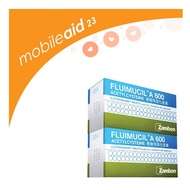 【mobileaid - HLT】【Zambon】[For Cough & Cold] Fluimucil 600mg Effervescent Tablets 10 tablets