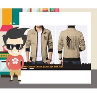 P (ba) Men 's Fashion Anime Jacket Attack On Titan Snk Cream Canvas Jacket (ja Snk 28) Jacket