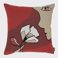 Art de Lys法國原裝 2382A抽象花和臉/米色背面/單面抱枕套50x50