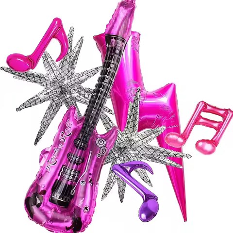 7PCS K-pop Birthday Decoration Music Symbols Balloon Guitar Balloon Disco Ball Balloon Music Anniver