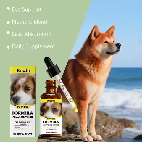 Kriath Dog Eye Care Nutritional Drops Dog Health Maintenance, Gut Health Care, Gentle and Comfortabl