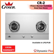 Crown CR-2 77cm 2 Burner Stainless Steel Gas Stove