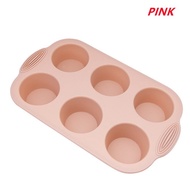 Mini Muffin 6 Holes Silicone Round Mold DIY Cupcake Cookies Fondant Baking Pan Non-Stick Pudding Ste