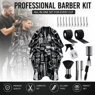 Barber Hair Cutting Kit Cape Section Clips Neck Strips Spray Bottle Comb Set
