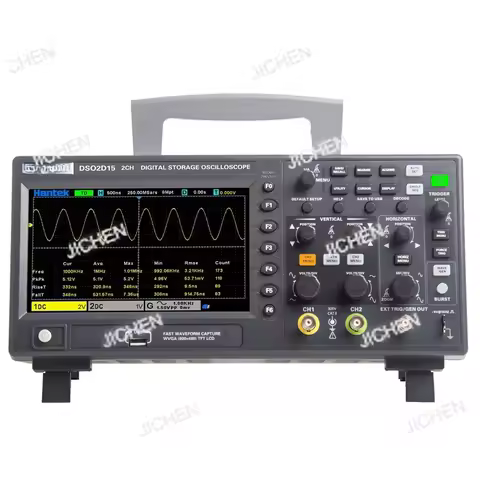 HanTek Digital Oscilloscope DSO2D15 USB Oscilloscope, Multimeter Tester, 2-Channel 100Mhz/150Mhz Sto