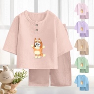 Pajama Unisex Comfy Kids Wear Kids Pullover 5 Sleeve 7 Pants Pajamas Raya Ready Ultra-Soft nightwear