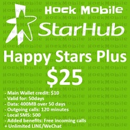 Starhub Prepaid $25 Happy Star Plus / Top Up / Renew