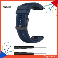 Skym* 26mm Replacement Silicone Wristband Watch Strap for Garmin Fenix 6X 5X Puls 3 HR