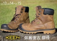 E548  US13- US14-US15 ~ KEEN  牛皮  防水 工作鞋 / 登山靴 (大腳,大尺