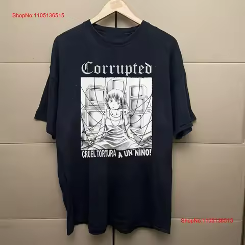 Vintage Corrupted Band Cotton Black T Shirt Concert vintage Washed Comfortable Versatile homme graph