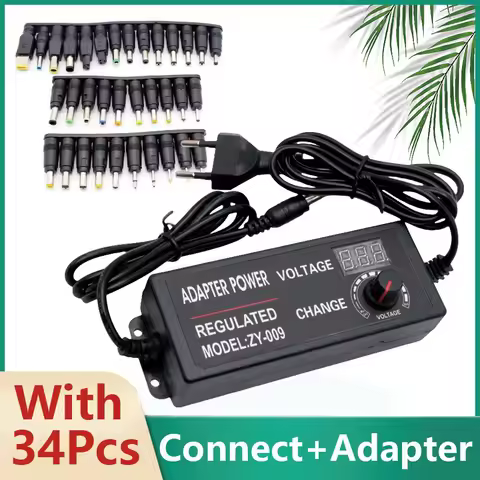 Power Supply Adapter AC DC 12V 3V 9V 12V 24V 36V 2A 3A 5A 10A Transformers 220V To 12V Adjustable Le