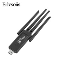 Erlvsoiis AX5400M Tri-Band USB WiFi Adapter Driver-Free 4 Antenna MU-MIMO Plug & Play