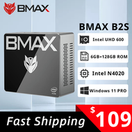 BMAX Mini PC B2S Windows 11 Pro 6GB RAM 128GB ROM N4020 Micro Desktop Computer Dual-Band WiFi Mini Pc