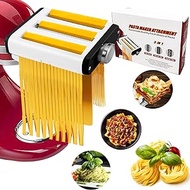 Real 3 In 1 Pasta Maker Attachment for Kitchenaid Mixer, Professional Pasta Attachment Includes Pasta Roller, Spaghetti Cutter, Fettuccine Cutter Processing 3 Functions on 1 Machine, Water Washable