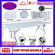 6 Ft. 180cms Rectangular Fold-in-Half Folding Plastic Table White