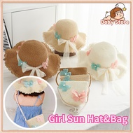 Kids Sun Hat Matching Bag Summer Beach Hat for Kids Girl Sun Protection Summer Hat with Bag