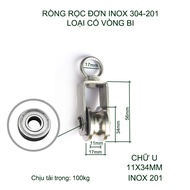 Ròng rọc đơn inox 304-201 không gỉ có vòng bi với nhiều kích cỡ cho khách lựa chọn
