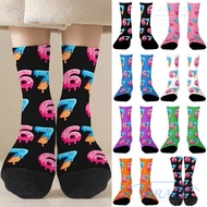 CRAFT 67 Meme Ice Cream Socks, Breathable Warm 67 Meme Crew Long Socks, Funny Cartoon Cotton Lightwe