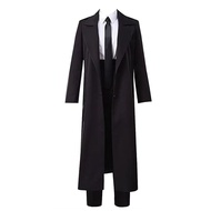 HOLOUN อะนิเมะคลั่งเครื่องแต่งกายคอสเพลย์ Makima เสื้อสูทเครื่องแบบสีดำ T Rench Shirt วิกผมปลอมผมชุด