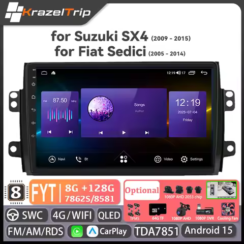FYT7870 8 Core CarPlay Car Radio for Suzuki SX4 2006 - 2013 for Fiat Sedici 2005 - 2014 QLED Android