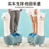 Factory In-Stock Alpaca Stool Cartoon Stool Living Room Decoration Seat with Wheels Children's Stool