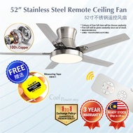 COOL POWER 52" Stainless Steel Remote Ceiling Fan House Bedroom Living Room Kipas Angin Siling Besi Rumah 52寸不锈钢遥控吊扇 G24