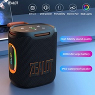 ลำโพงไร้สายพกพา ZEALOT S122 กำลังขับ 25W กระแสเบสแรง เสียงเซอร์ราวด์ 3D แบตเตอรี่ความจุ 6000mAh ใช้ง