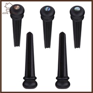 YELGIRL ​6Pcs ​Guitar Bridge Pin, Abalone Shell​ ​Ebony ​Ebony Bridge Pins, Durable ​Abalone Dot Inl