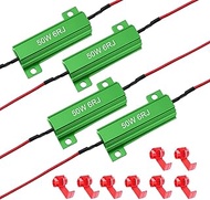 PACLVIO 4PCS Load Resistors, 50W 6Ohm Car Resistors, LED Turn Signal Resistor Flasher Adaptor, Alumi