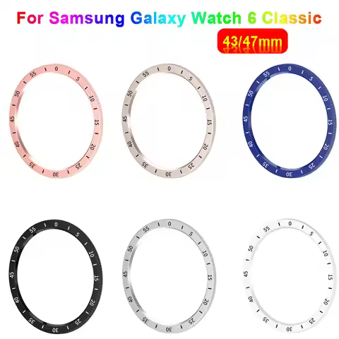 For Samsung Galaxy watch 6 classic 47mm 43mm Cover Bezel Ring Protector Galaxy watch 6classic Silico