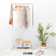GANTUNGAN Informa Clothes Hanger With Wheels 78.5x41.5x87-149.5 cm Clothes Rack Wheels Standing Hang