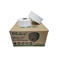 Belux Jumbo Toilet Rolls [12 Rolls per Box] 2 ply x 250M x 12 *100% Pure Pulp Good Quality