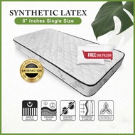 [FREE GIFT 1 X PILLOW] Single Size 4 / 5 / 6 inch Synthetic Latex Mattress Tilam Bujang