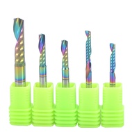 3.175-6mmDLC Coated imported single-blade milling cutter, CNC spiral milling cutter for acrylic PVC 