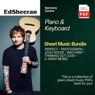 EdSheeran Piano Sheet Music Score Bundle with ABC lyrics PDF