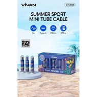 VIVAN TYPE C MINI TUBE DATA CABLE CTC -100 CTC100S TYPE C FAST CHARGING 2.4 - 3A DATA CABLE