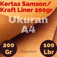 100 Sheets of A4 Kraft Paper 200 Grams 200gram 200gr / Samson Kraft Paper A4 / Kraft Brown Paper
