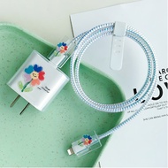 Cute 18w/20w Charger Case for iPhone Color Floral Pattern Charger Protector