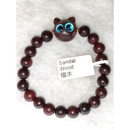 Sandal Wood Cat Head Bracelet