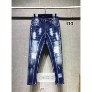Painted Blue Men's Jeans - Thick Jeans, Good Elasticity, New Fashion Model 2026