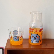 Cute Glass Cup Milk Cup Chubby Cup Jug Set Combination Large Capacity Water Cup in Summer
