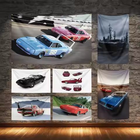 Dodge Charger Daytona Car Flag Polyester Digital Printing Super Racing Cars Banner For Decoration