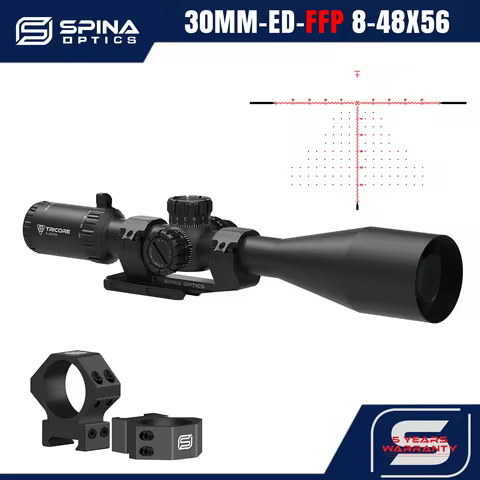 SPINA OPTICS Tricore FFP ED 8-48x56 First Focal Plane Scope Extra-Low Dispersion Glass w Scope mount